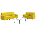 VIDAXL Ensemble de canapes 2 pcs avec coussins et traversins velours