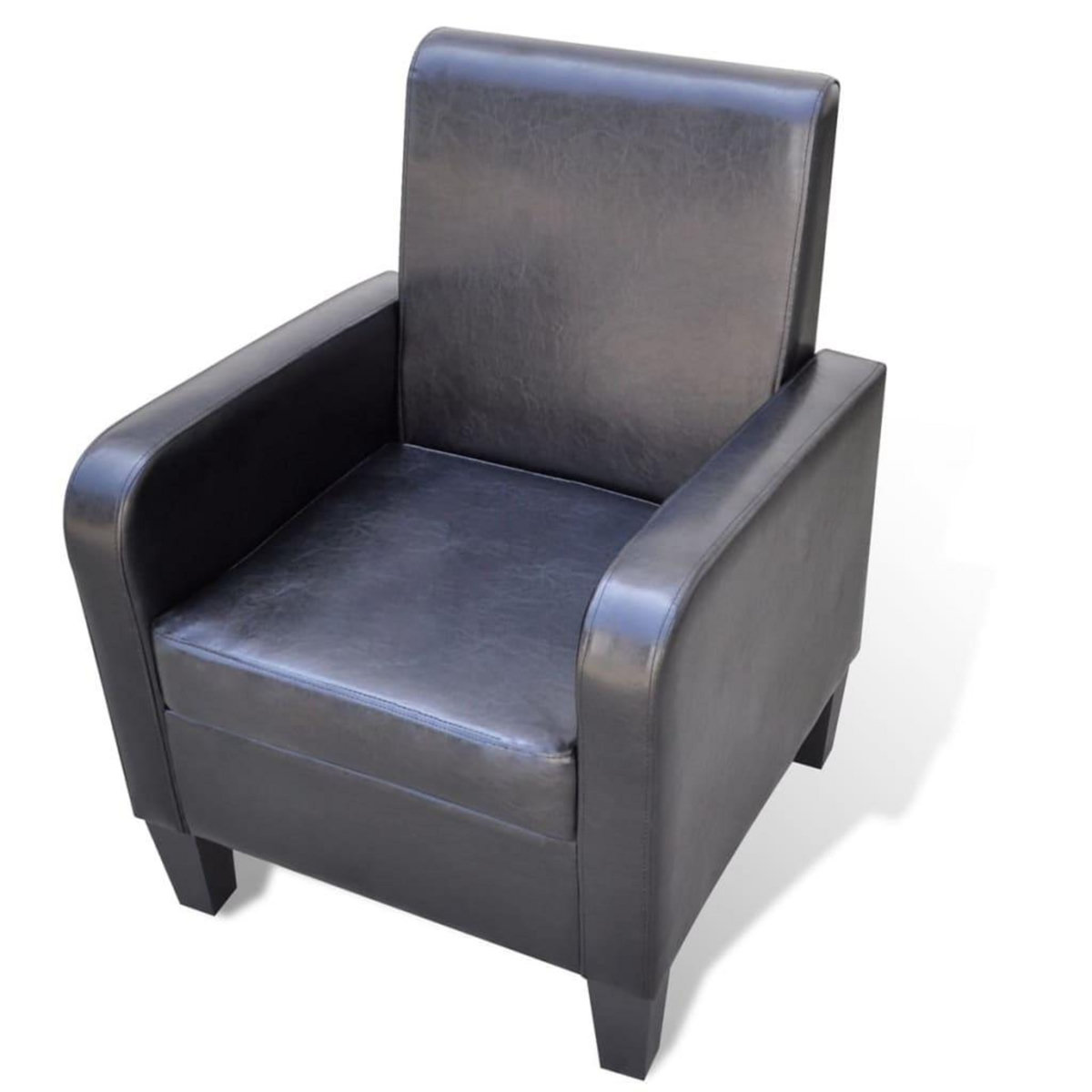 VIDAXL Fauteuil Noir Similicuir