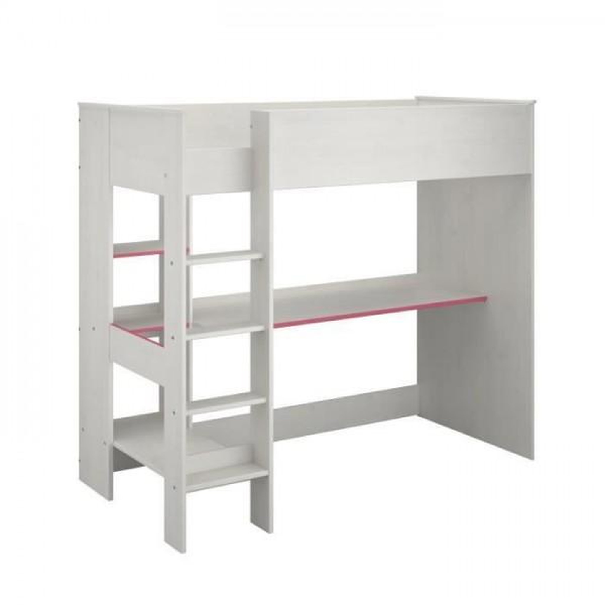 Voir la diapositive 5 : PARISOT PARISOT JIM Lit mezzanine enfant contemporain décor pin memphis et chant réversible bleu ou rose - l 90 x L 200 cm