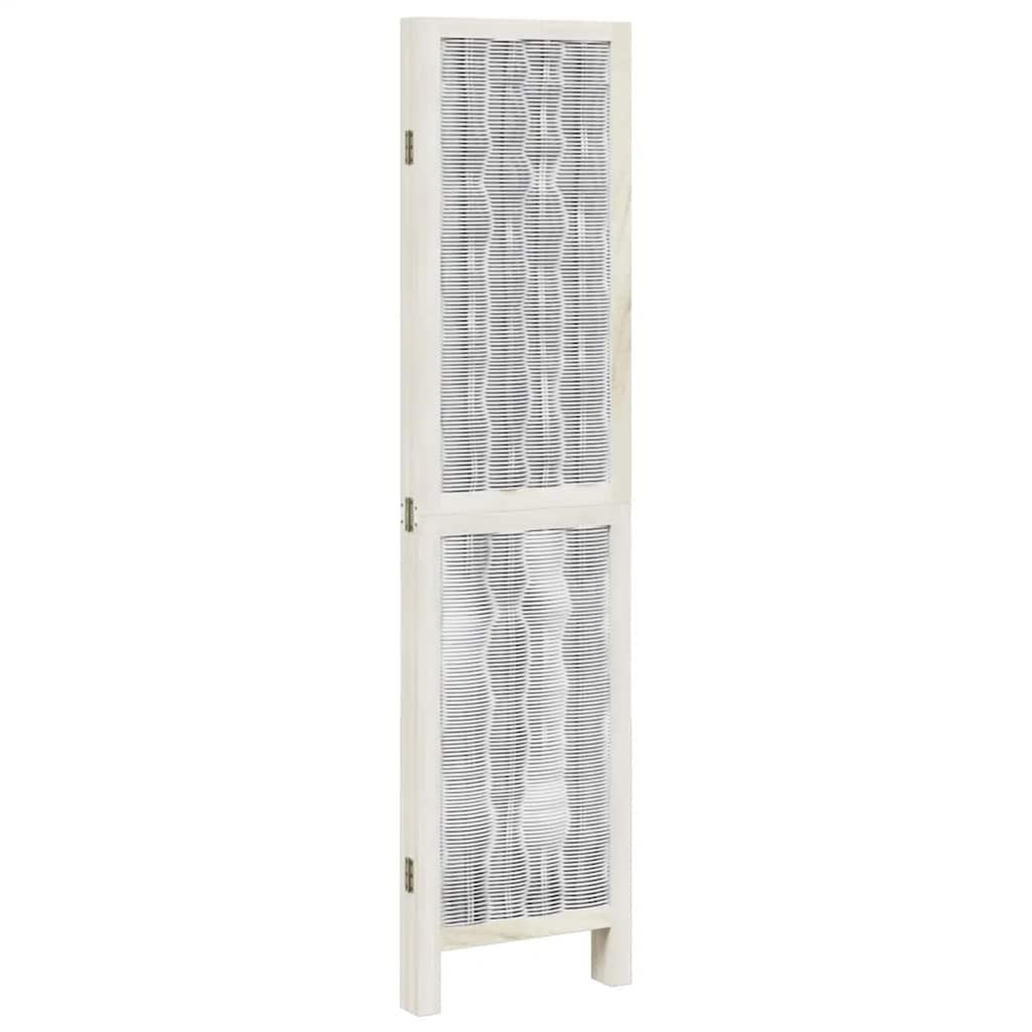 Voir la diapositive 5 : VIDAXL Cloison de separation 4 panneaux blanc bois de paulownia massif