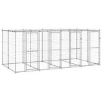 VIDAXL Chenil exterieur Acier galvanise avec toit 9,68 m²