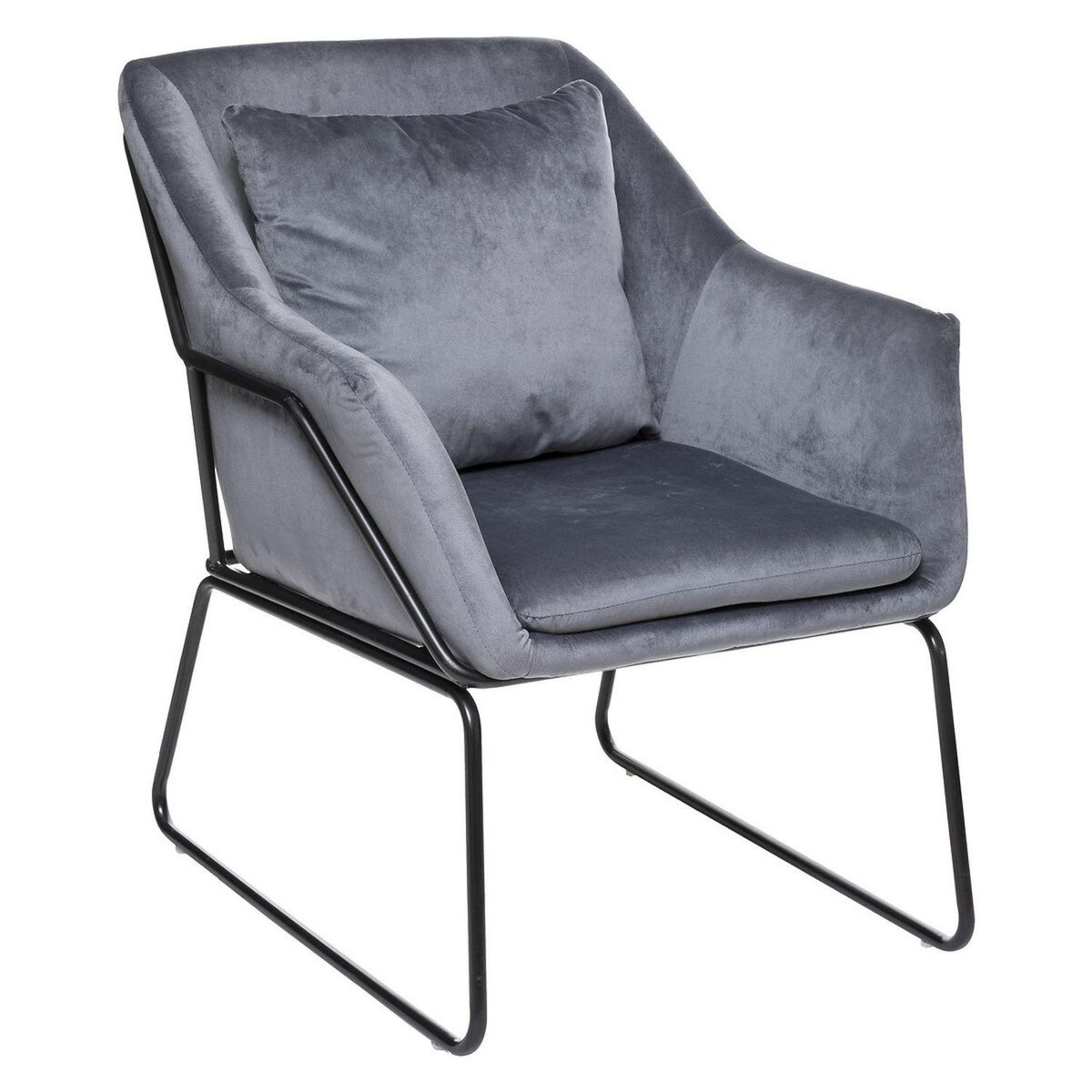 ATMOSPHERA Fauteuil de salon en velours avec structure en fer