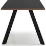 HOMIFAB Table à manger rectangulaire effet noyer / bois noir 160 cm - Doly