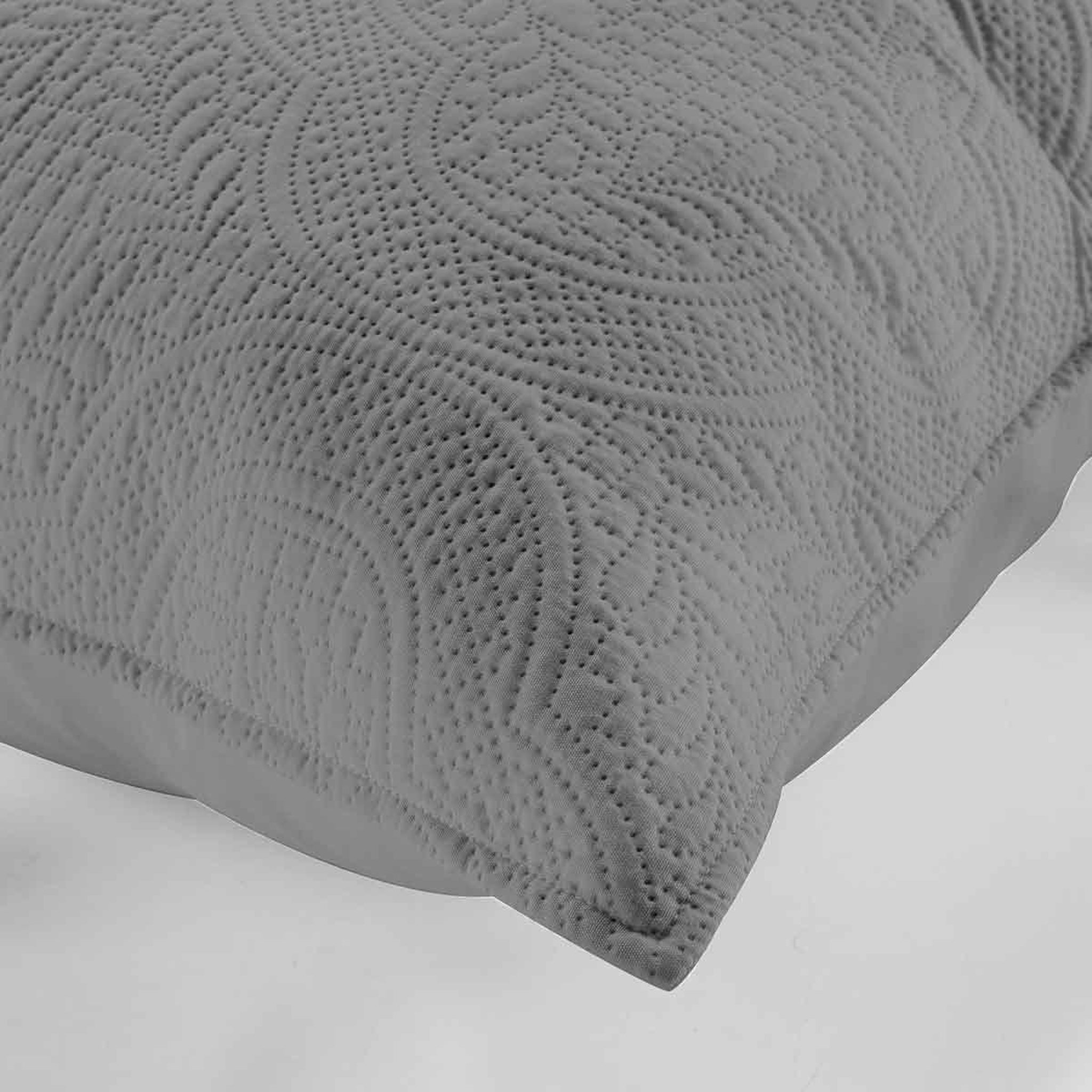 Voir la diapositive 3 : Douceur d'Intérieur Housse de coussin  romane  60x60cm anthracite