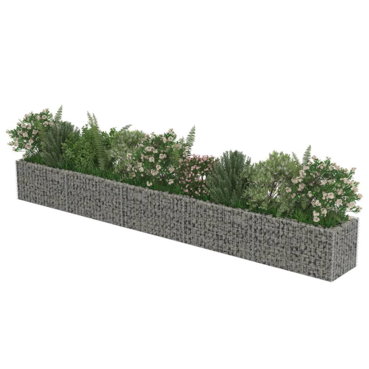 VIDAXL Lit sureleve a gabion Acier galvanise 450x50x50 cm