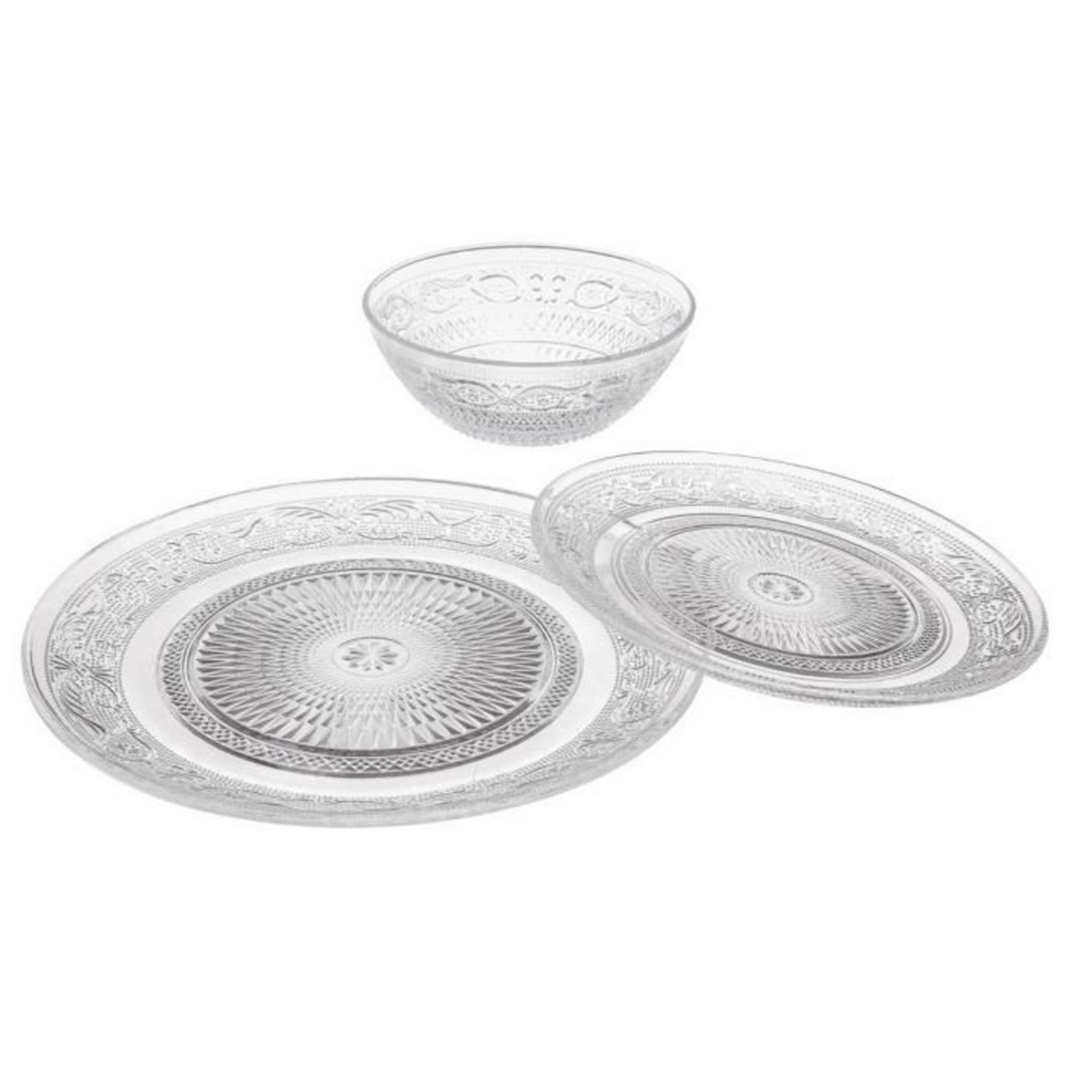 SECRET DE GOURMET Service de Table 18 Pièces  Renaissance  Transparent
