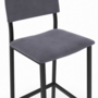 Voir la diapositive 6 : ID MARKET Lot de 4 tabourets de bar AUBIN avec dossier chaise de cuisine velours mix color bleu, gris clair, gris foncé, jaune