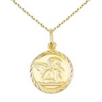 L'ATELIER D'AZUR Médaille Ange Or Jaune - Chaîne Dorée Offerte