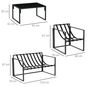 Voir la diapositive 3 : OUTSUNNY Salon de jardin 4 personnes - 4 pièces, 3 coussins - acier époxy noir polyester beige