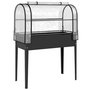 Voir la diapositive 1 : OUTSUNNY Potager sur pieds - serre rabattable - trou de drainage - pour plantes fleurs légumes - métal - 100 x 49 x 136 - noir