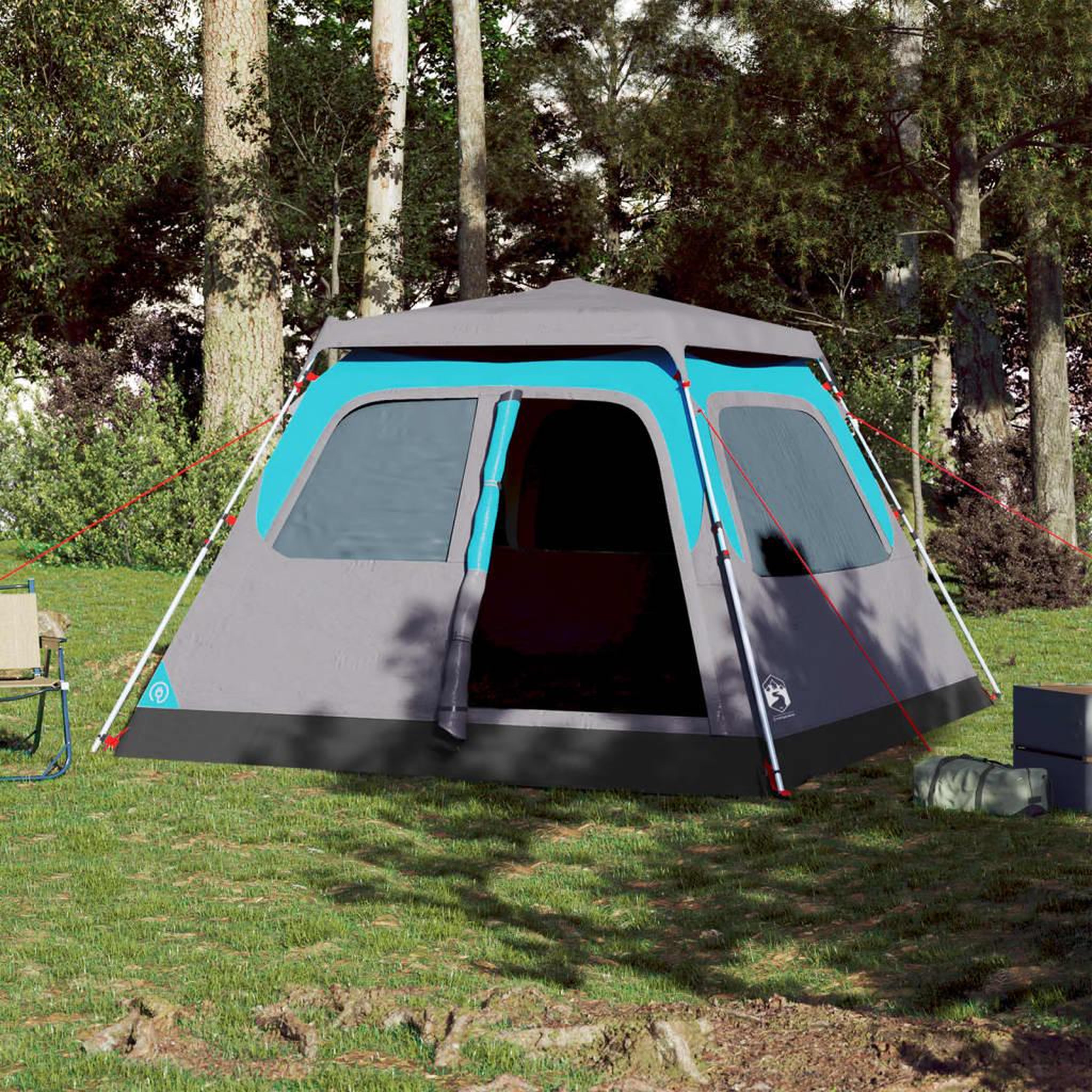 Voir la diapositive 3 : VIDAXL Tente familiale a dome 6 personnes bleu liberation rapide