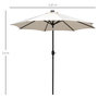 Voir la diapositive 3 : OUTSUNNY Parasol octogonal inclinable Ø 2,67 x 2,4 m lumineux solaire 24 LED polyester haute densité 180 g/m² crème