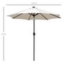 Voir la diapositive 3 : OUTSUNNY Parasol octogonal inclinable Ø 2,67 x 2,4 m lumineux solaire 24 LED polyester haute densité 180 g/m² crème