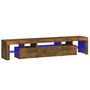 Voir la diapositive 2 : VIDAXL Meuble TV avec lumieres LED Chene fume 200x36,5x40 cm