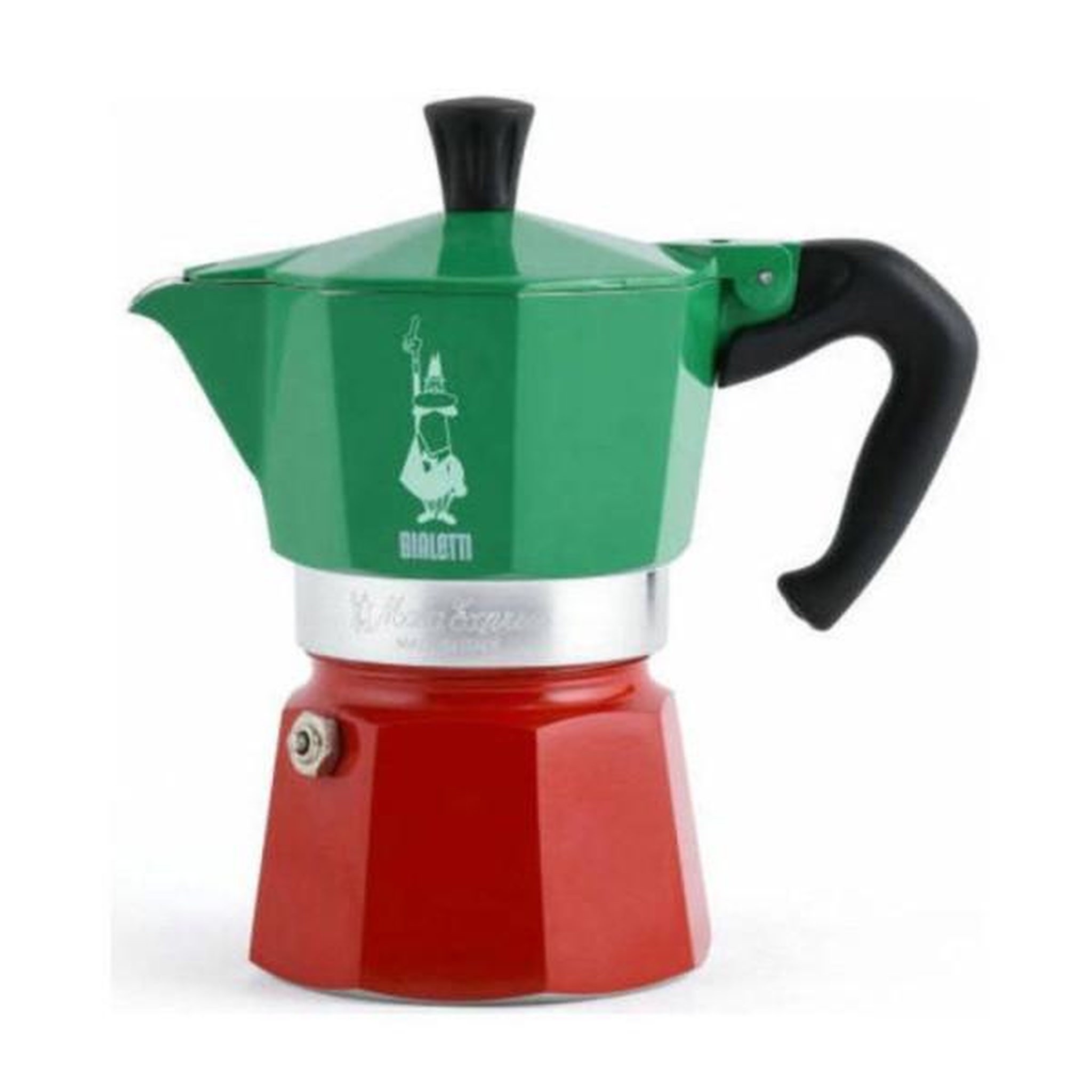 Voir la diapositive 3 : BIALETTI Cafetiere italienne - BIALETTI - La Mokina Italia - Tous feux sauf induction - 1 tasse - 40 ml - Vert / Rouge
