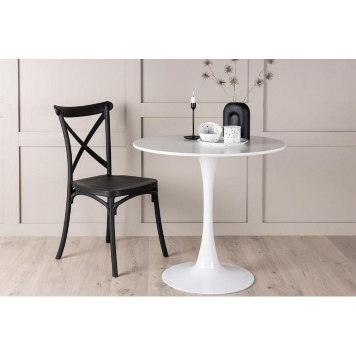 Paris Prix Table à Manger Ronde  Hamden  80cm Blanc