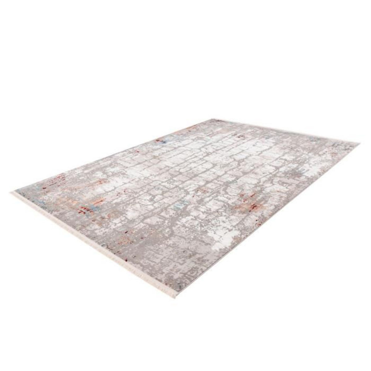 Paris Prix Tapis Vintage à Franges  Akropolis I  Gris & Rose