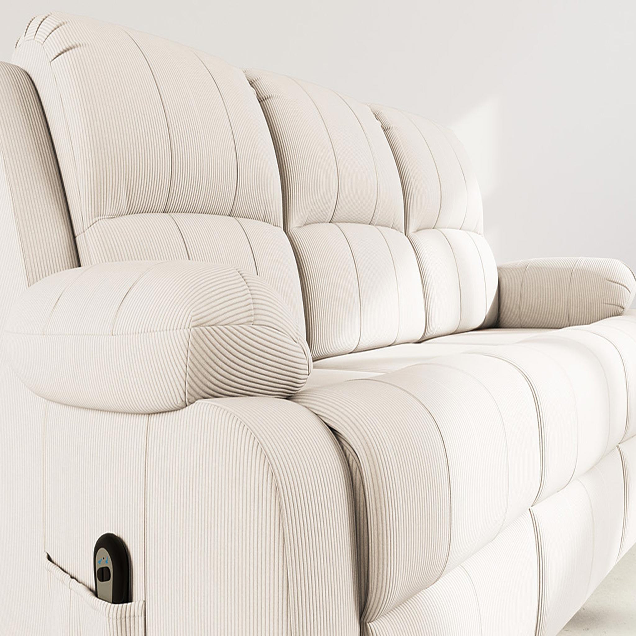 Voir la diapositive 4 : BEST MOBILIER Armand - canapé 3 places relax électrique en velours côtelé