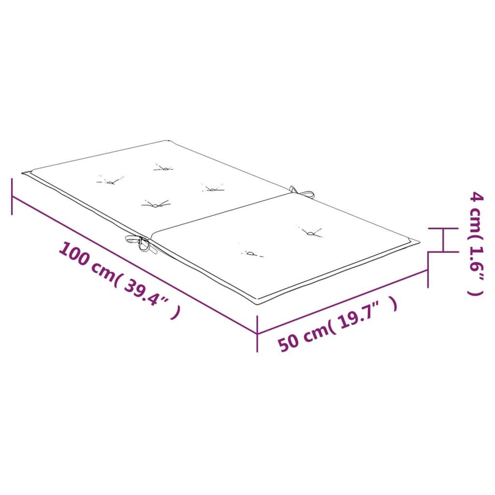Voir la diapositive 6 : VIDAXL Coussins de chaise a dossier bas lot de 2 noir a carreaux tissu