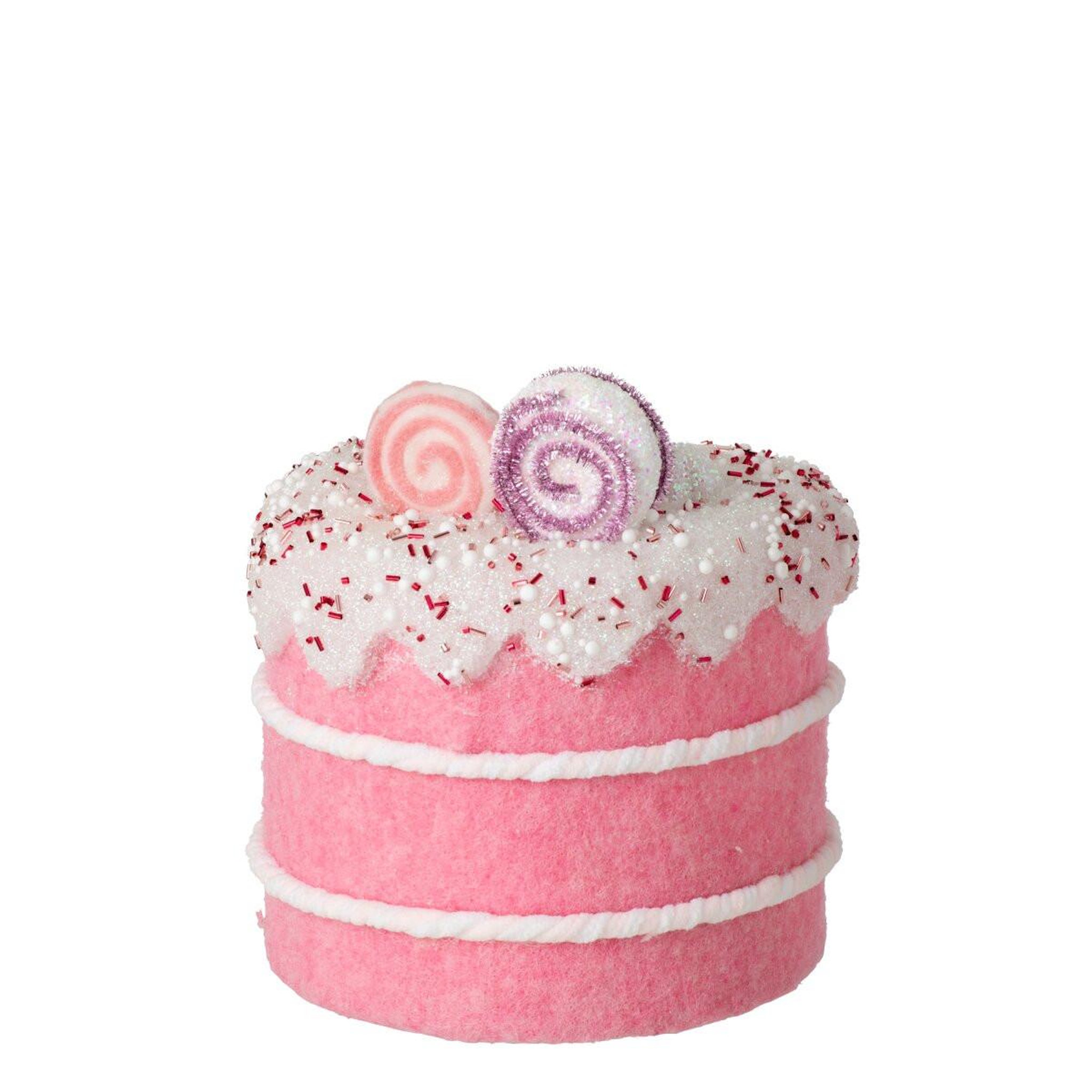 Voir la diapositive 2 : J-LINE Gâteau déco en laine  nils  23cm rose