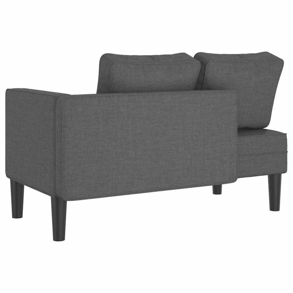 VIDAXL Chaise longue avec coussins gris fonce tissu