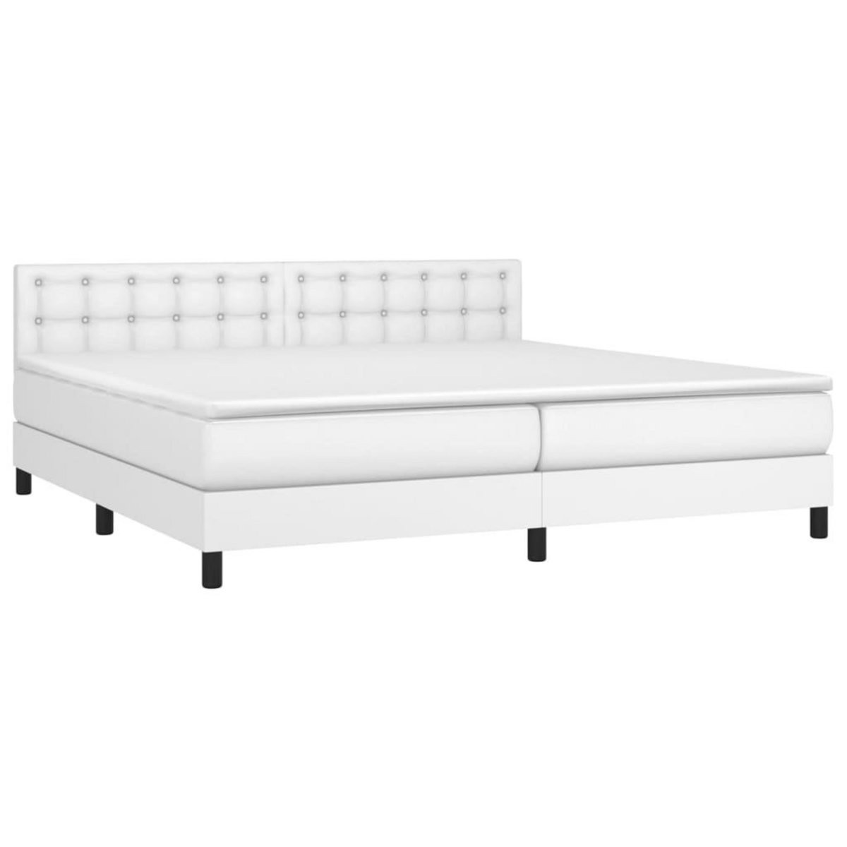 VIDAXL Sommier a lattes de lit avec matelas Blanc 200x200cm Similicuir