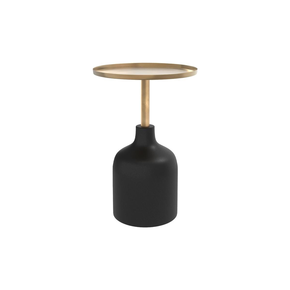 Rendez vous déco Table d'appoint ronde en métal  vert d'eau et laiton D40 cm - Lyne