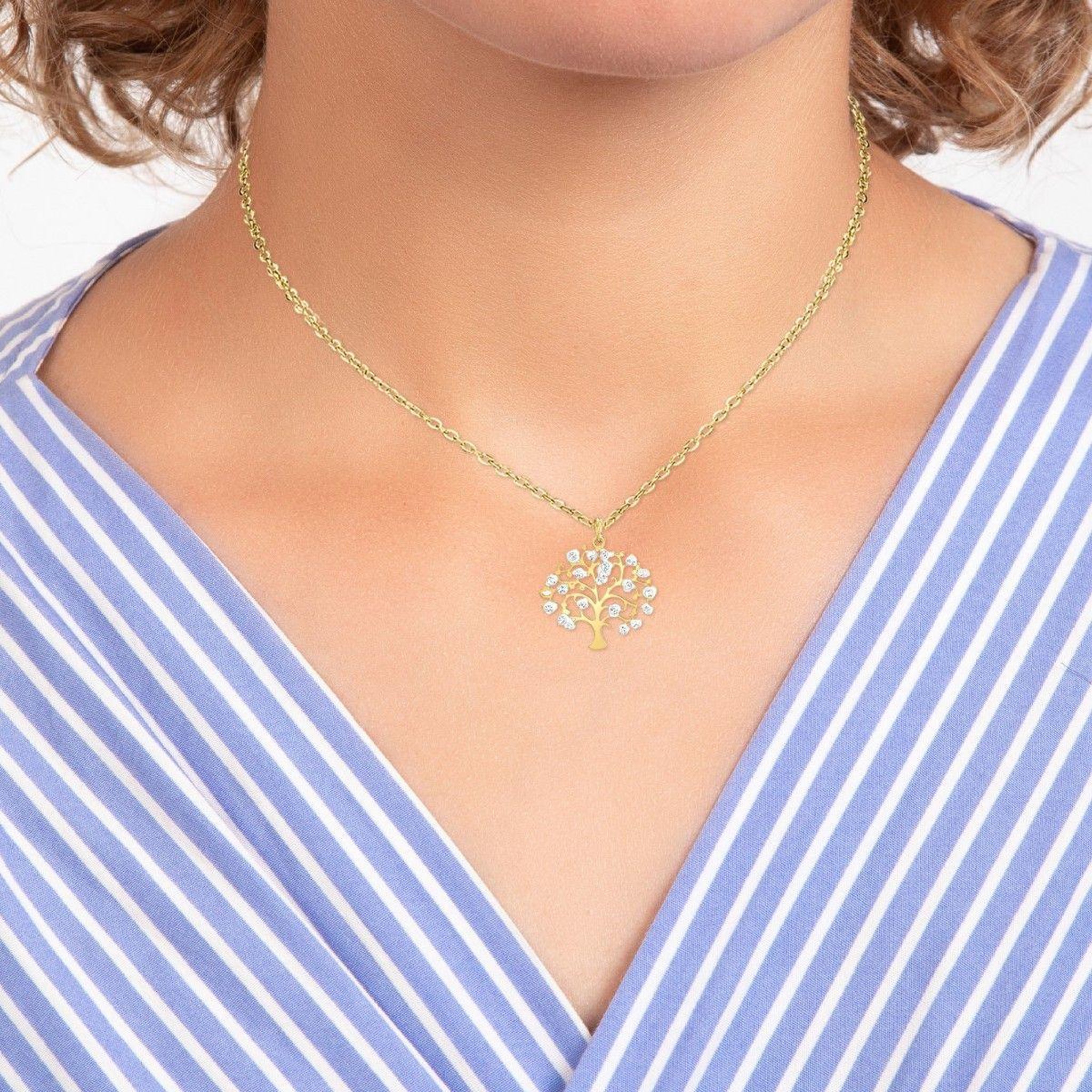 Voir la diapositive 2 : SC BOHEME Collier arbre de vie SC Bohème orné de Cristaux scintillants