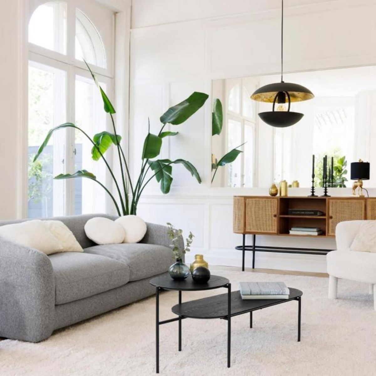 ATMOSPHERA Lampe Suspension en Métal  Estee  33cm Noir