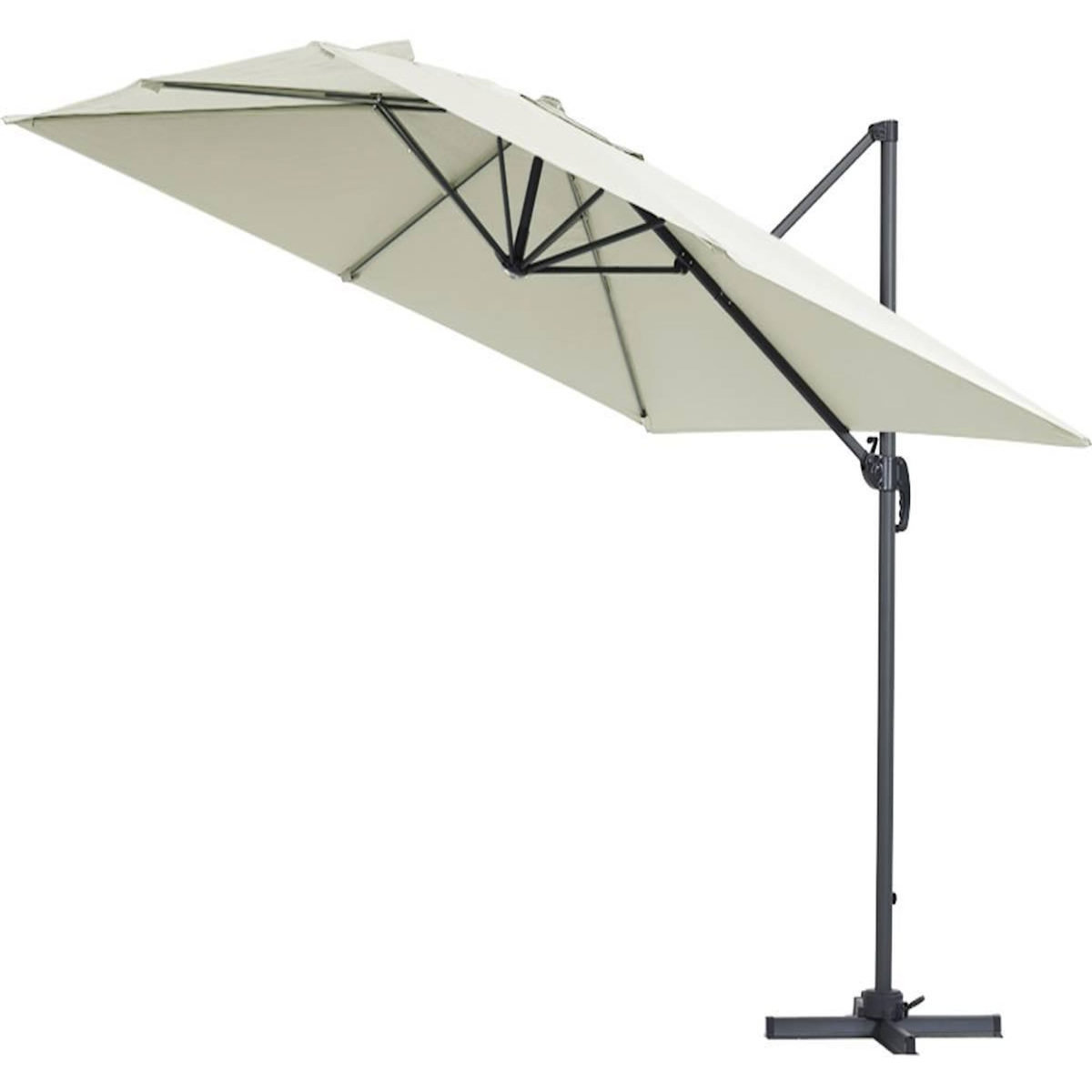 Habitat et Jardin Parasol jardin déporté Alu  Sun 3  - Carré - 3 x 3 m - Ecru - Dalles incluses