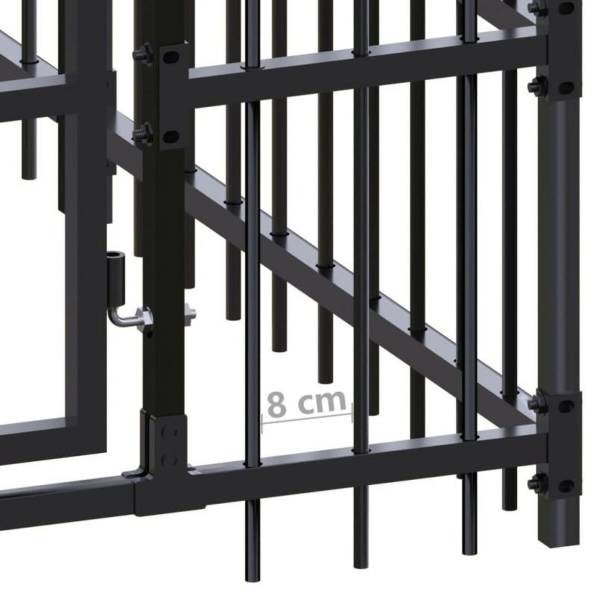 VIDAXL Chenil d'exterieur pour chiens Acier 25,8 m²