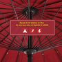 Voir la diapositive 6 : OUTSUNNY Parasol inclinable rond avec manivelle aluminium fibre de verre polyester diamètre 2,60 m coloris rouge