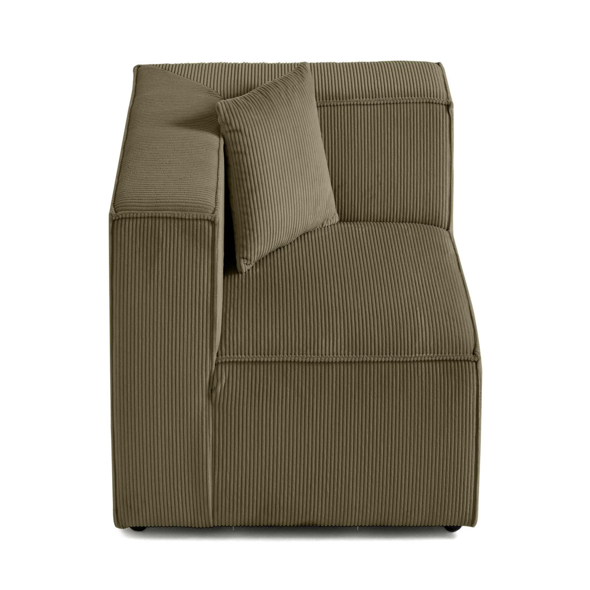 Voir la diapositive 1 : BEST MOBILIER Arty - module d'assise d'angle réversible - en velours côtelé