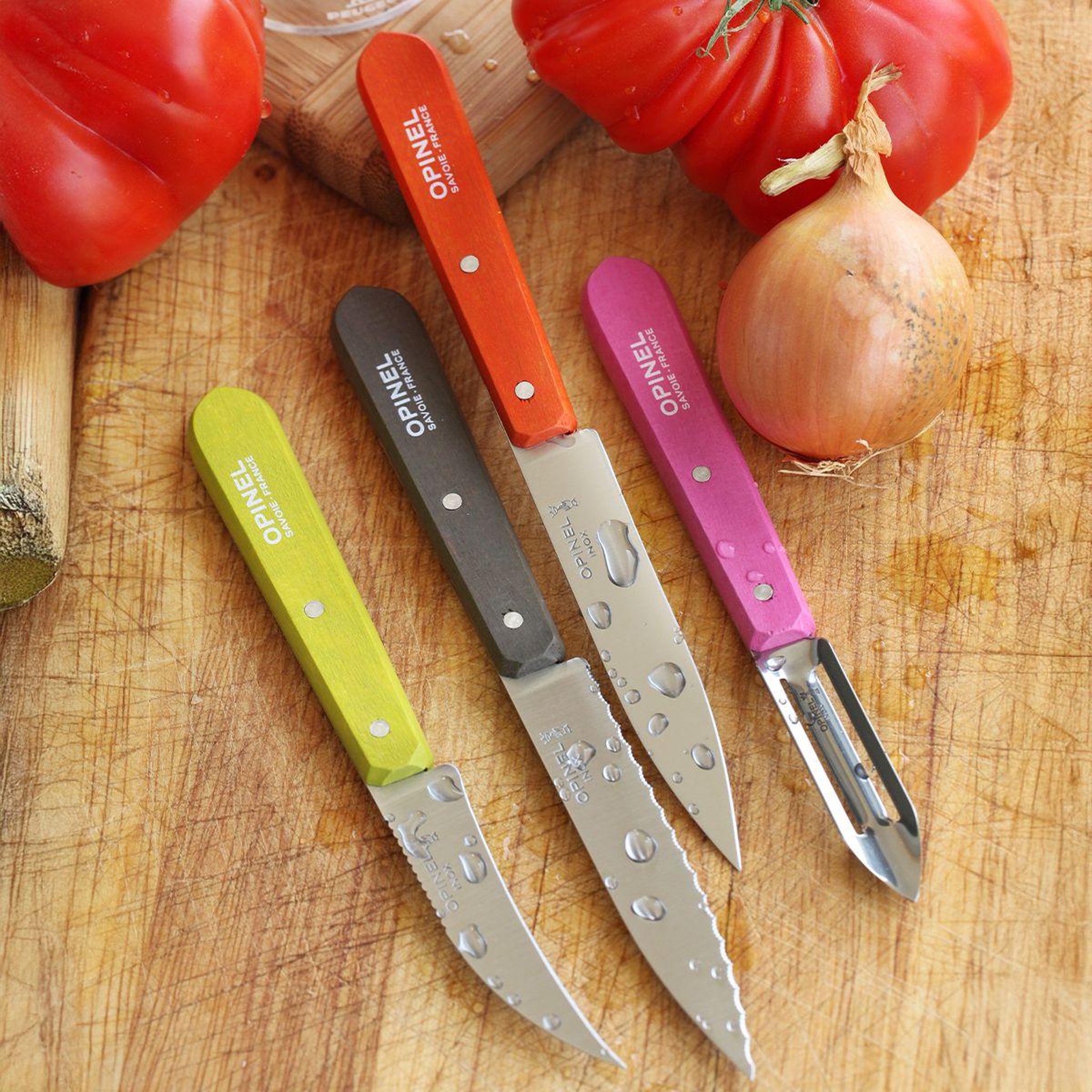 Voir la diapositive 4 : Opinel Set de couteaux Les Essentiels Fifties 4 couteaux