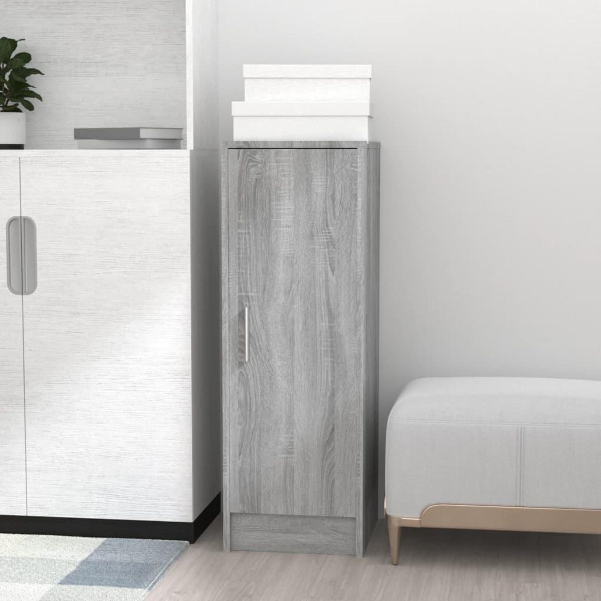 VIDAXL Meuble a chaussures Sonoma gris 32x35x92 cm Bois d'ingenierie