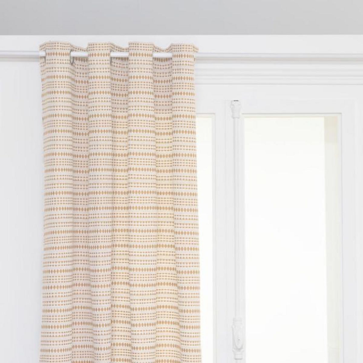 ATMOSPHERA Rideau &#xE0; &#x152;illets Jacquard  Micah  130x260cm Beige Lin