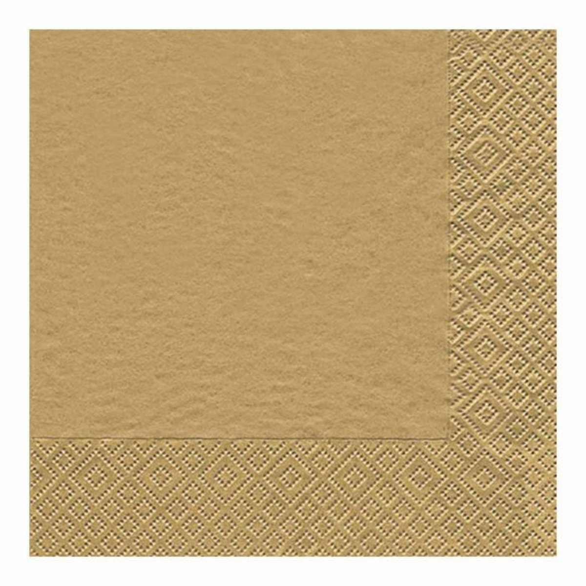 Paris Prix Lot de 20 Serviettes en Papier  Cocktail  33x33cm Or