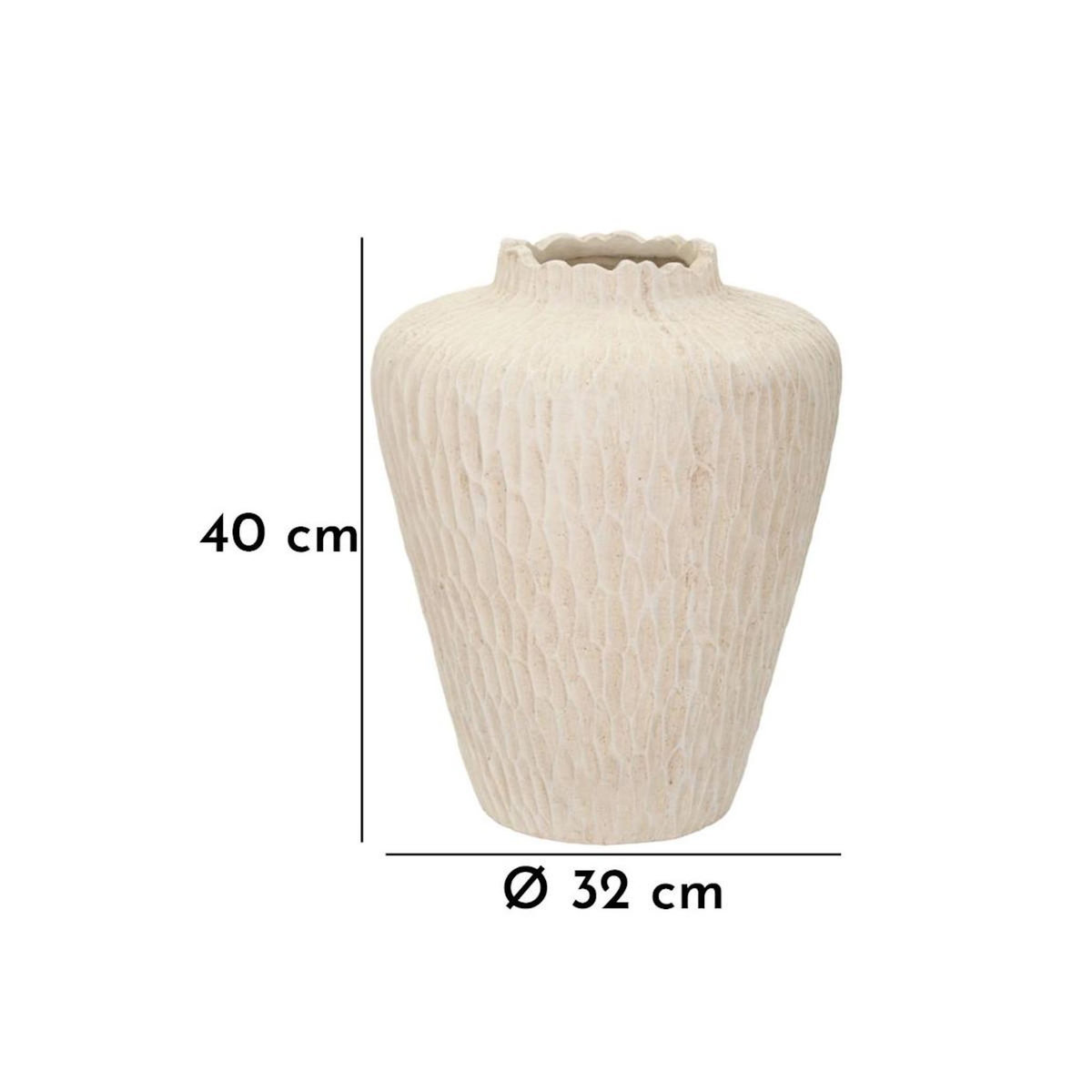 Paris Prix Vase Design  Shade  40cm Crème
