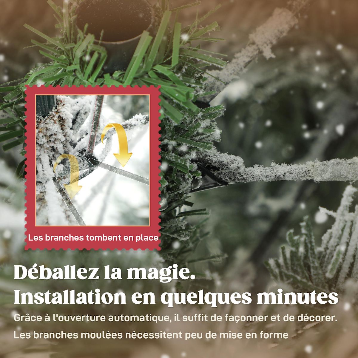 HOMCOM Sapin de Noël artificiel enneigé H.150cm 828 branches épicéa grand réalisme support métal pliable vert