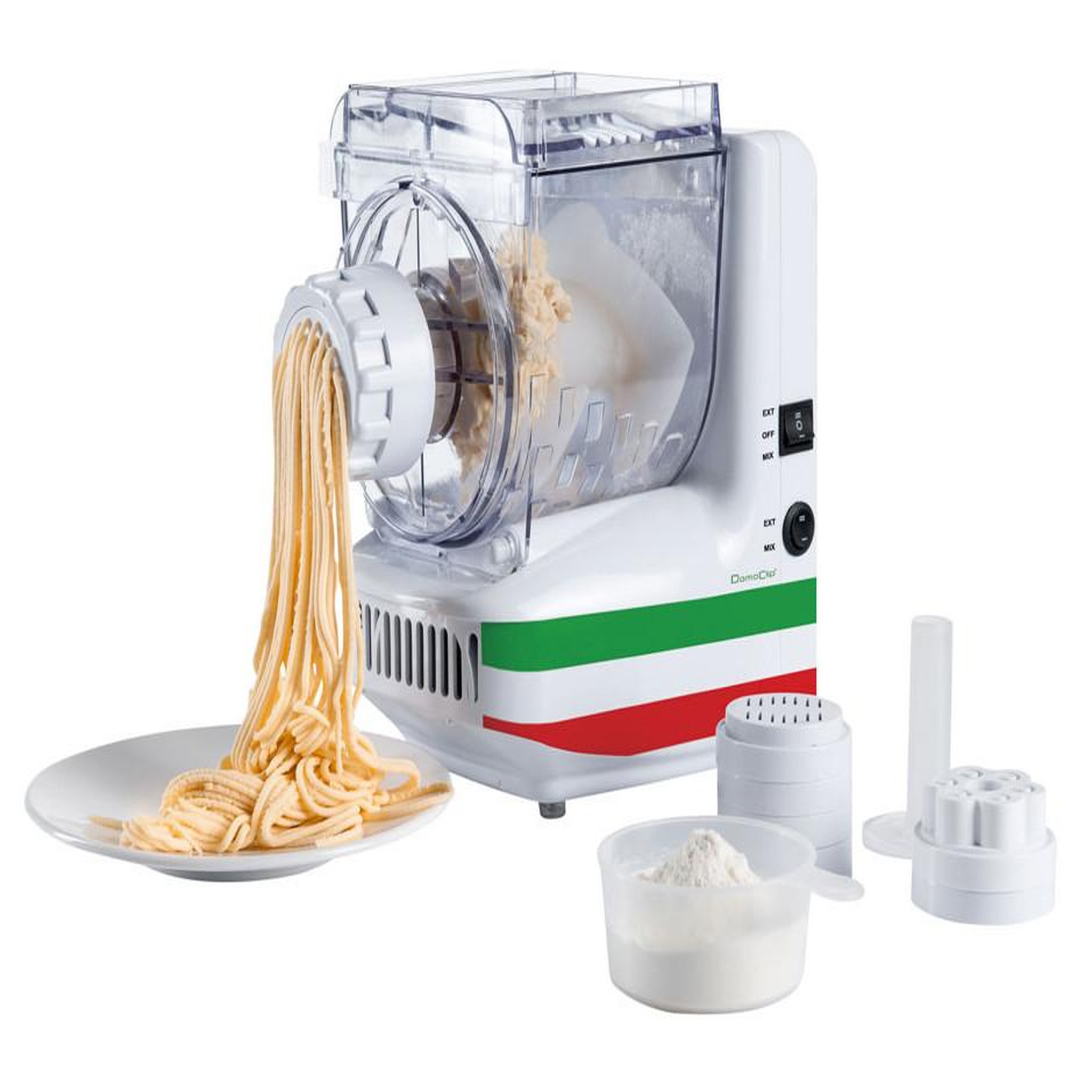 Voir la diapositive 1 : DOMOCLIP Machine à pâtes 180w blanc - dop101