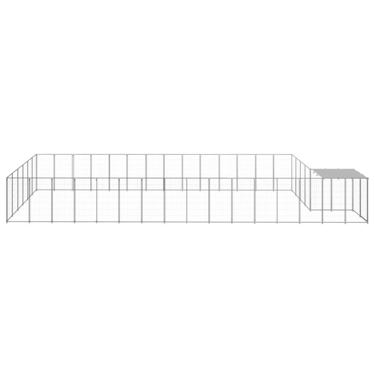 VIDAXL Chenil Argente 26,62 m^2 Acier