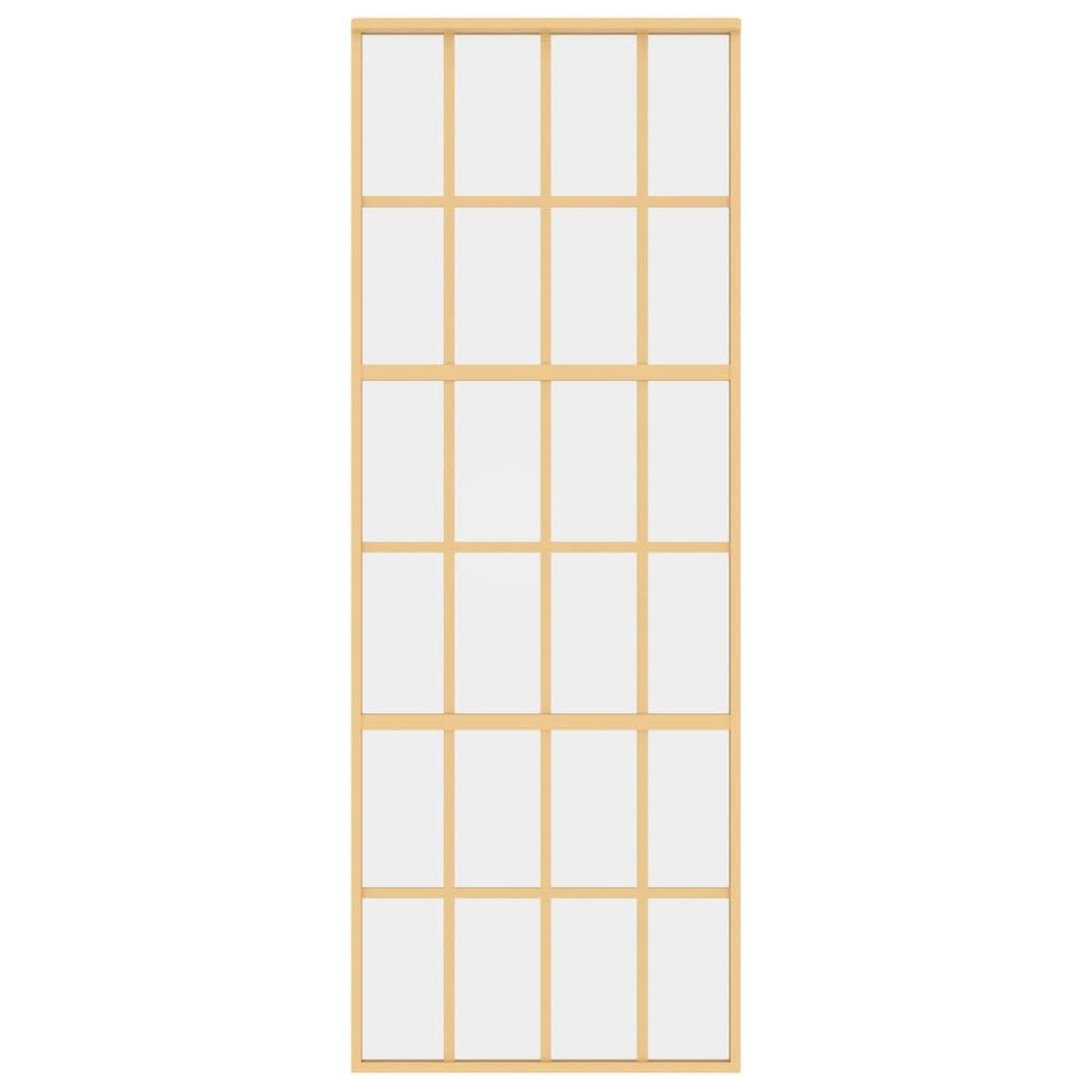 Voir la diapositive 4 : VIDAXL Porte coulissante dore 76x205 cm verre ESG clair et aluminium