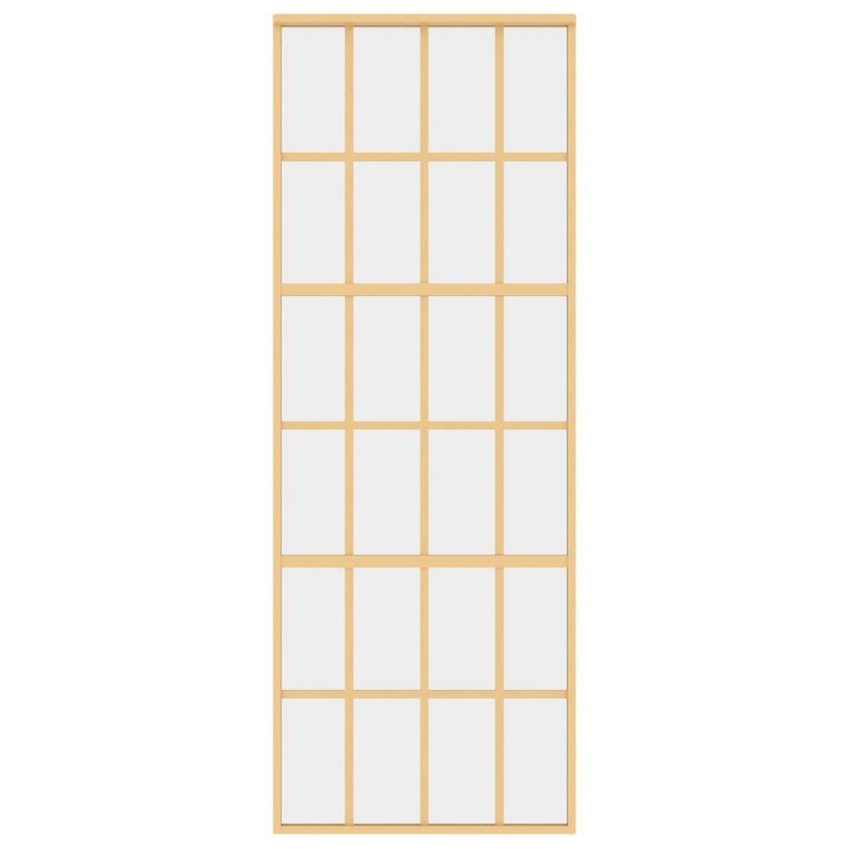 VIDAXL Porte coulissante dore 76x205 cm verre ESG clair et aluminium