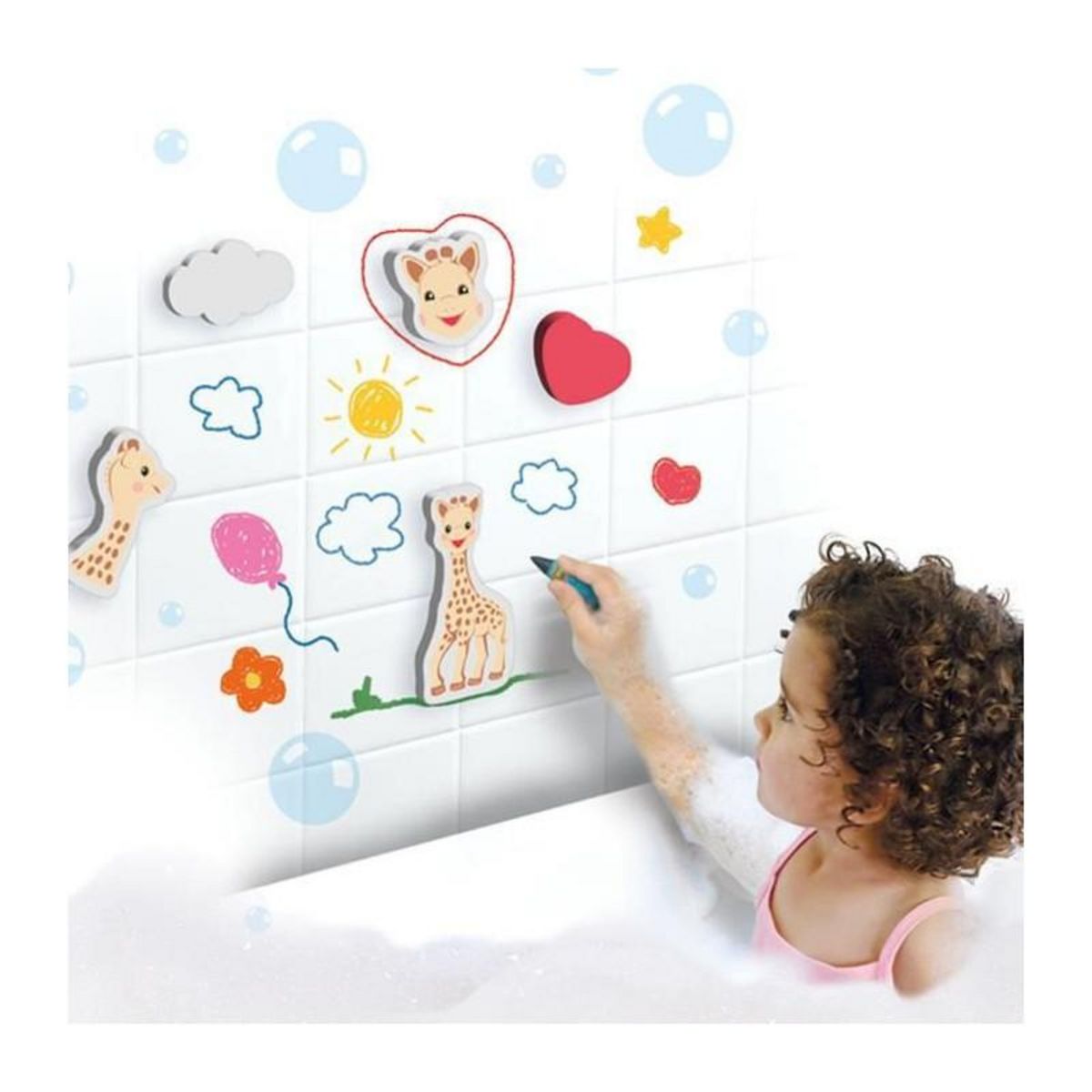 SES Creative Sophie la girafe - Crayons de couleur pour le bain et formes