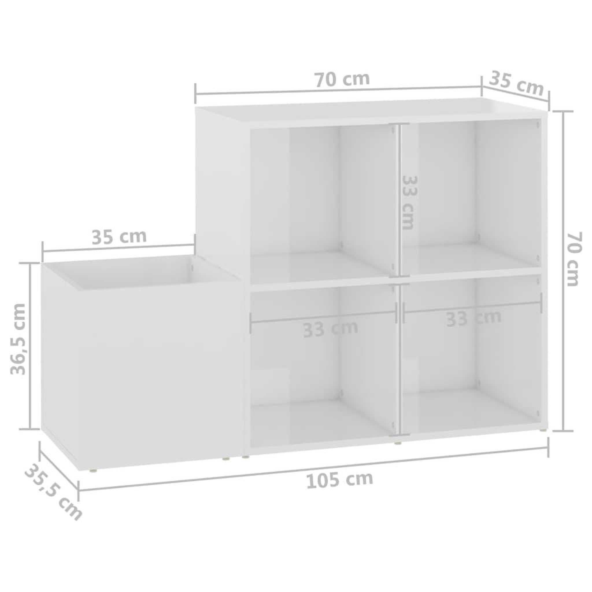 Voir la diapositive 6 : VIDAXL Armoire a chaussures d'entree blanc brillant bois ingenierie