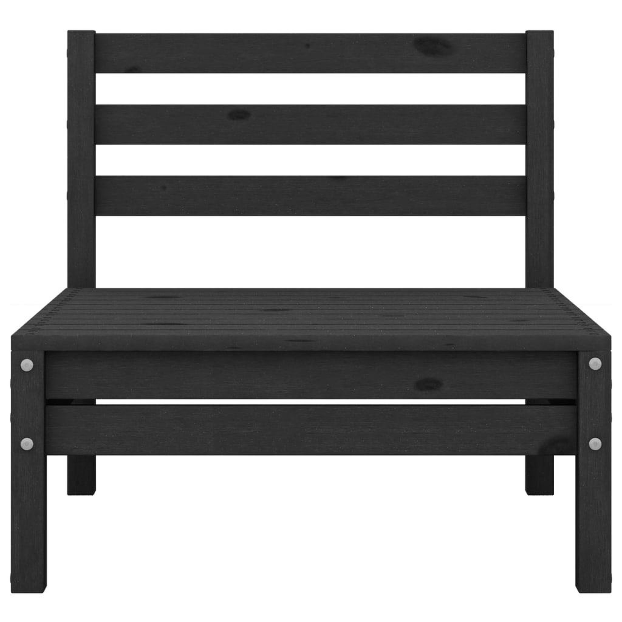 Voir la diapositive 4 : VIDAXL Salon de jardin 4 pcs Noir Bois de pin massif