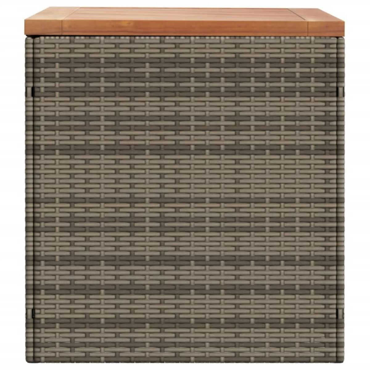 VIDAXL Boîte de rangement de jardin gris resine tressee bois d'acacia
