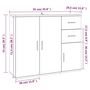 Voir la diapositive 6 : VIDAXL Buffet Chene fume 91x29,5x75 cm Bois d'ingenierie