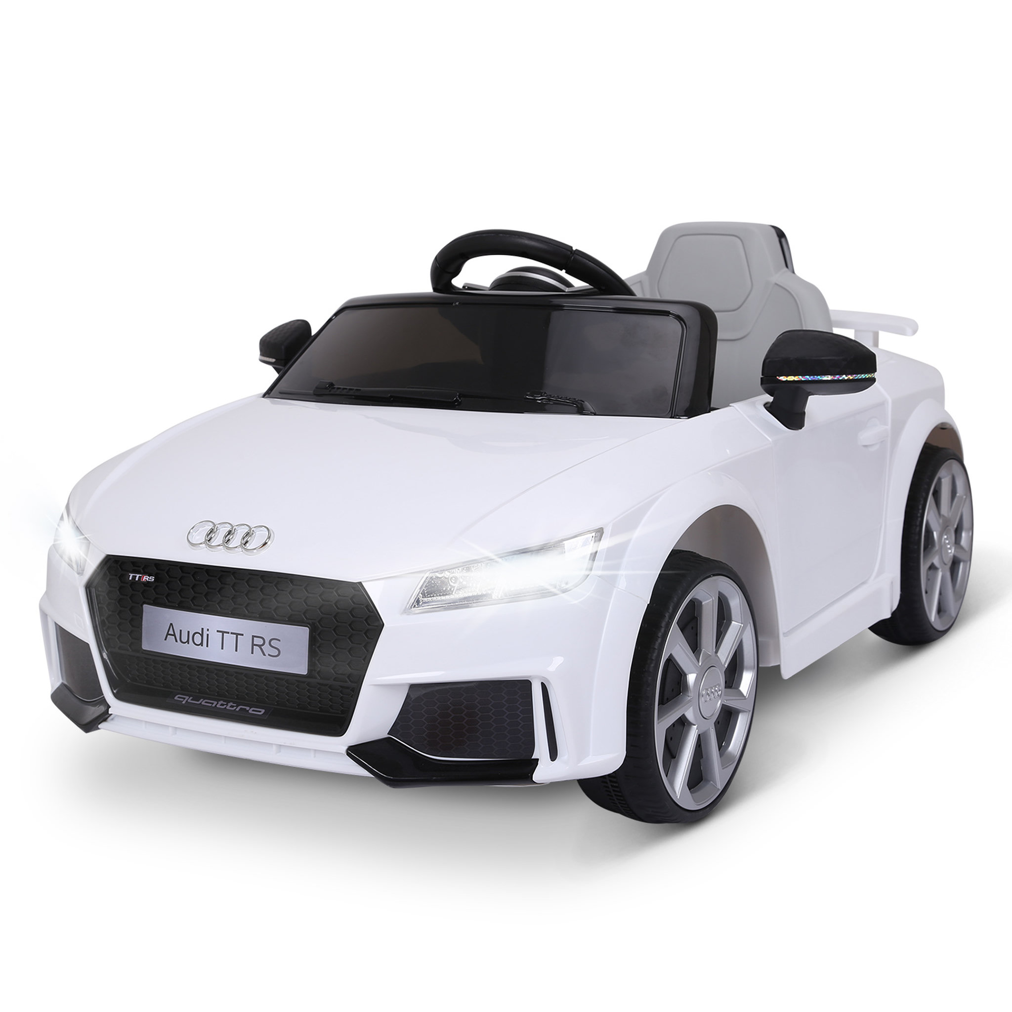 Voir la diapositive 1 : HOMCOM Véhicule électrique enfant TT RS 12 V 35 W V. max. 3 Km/h télécommande effets sonores + lumineux blanc