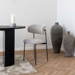 LISA DESIGN Erica - lot de 2 chaises en tissu bouclette - pieds en acier. Coloris disponibles : Gris, Beige